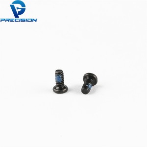 M2 carbon steel hardened thin head black zinc plated blue patch screw