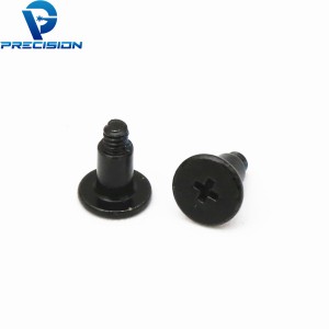 Custom carbon steel phillips drive black zinc plating shoulder screw