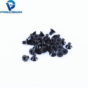 Countersunk head carbon steel phillips drive black zinc plating screw