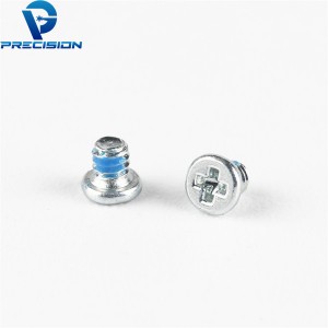 Carbon steel hardened thin head white zinc plated electronic screw