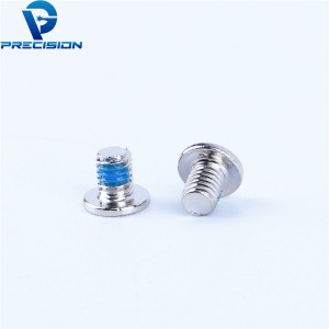 Carbon steel nickel plated with thread locking patch precision screw