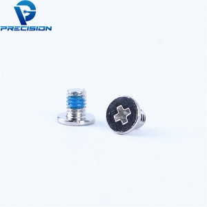 Carbon steel nickel plated with thread locking patch precision screw