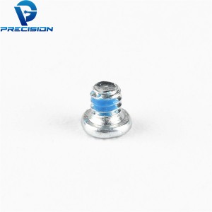 Carbon steel hardened thin head white zinc plated precision screw