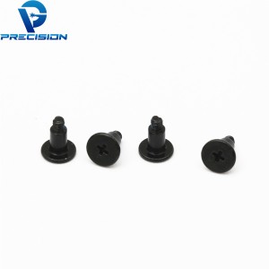 Custom carbon steel phillips drive black zinc plating shoulder screw