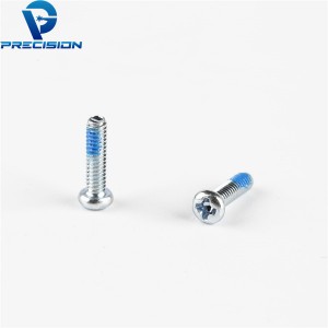 Custom m2.2 carbon steel round head zinc plated machine screw for electronic equipment