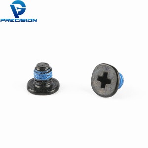 M2 carbon steel black zinc coating blue patch precision screw manufacturer