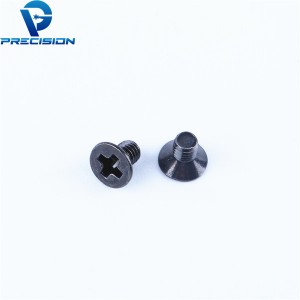 Countersunk head carbon steel phillips drive black zinc plating screw