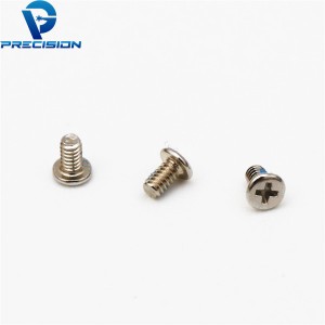 Custom phillips drive nickel plated blue patch precision micro screw