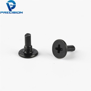 M1.2 M1.4 M1.6 flat head black zinc plated partial thread screw