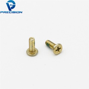 Custom m1.2 thin head yellow zinc plated machine screw