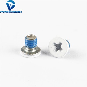 M2.5 stainless steel cross drive white head blue patch machine screw