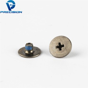 M1.2 Carbon steel thin head nickel plated blue patch micro screw