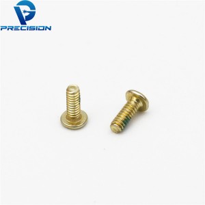 Custom m1.2 thin head yellow zinc plated machine screw