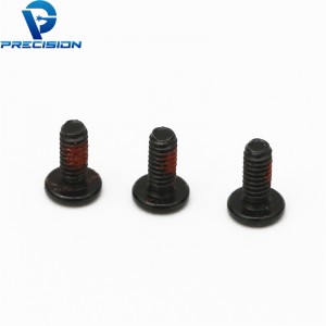 Custom carbon steel cross recess drive black zinc plating screw