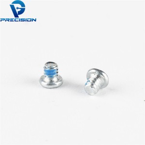 Carbon steel hardened thin head white zinc plated electronic screw