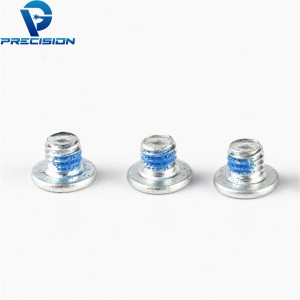 M1.4 Carbon steel thin head white zinc plated blue patch micro screw