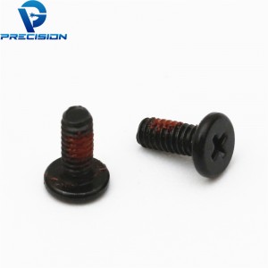 Carbon steel thin head drive black zinc plating screw