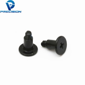 Custom carbon steel phillips drive black zinc plating shoulder screw