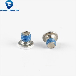 Custom m2 stainless steel cross drive 360 blue patch micro screw