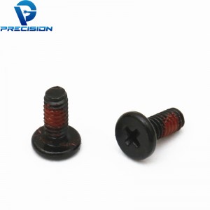 M2 carbon steel cross recess drive black zinc precision screw